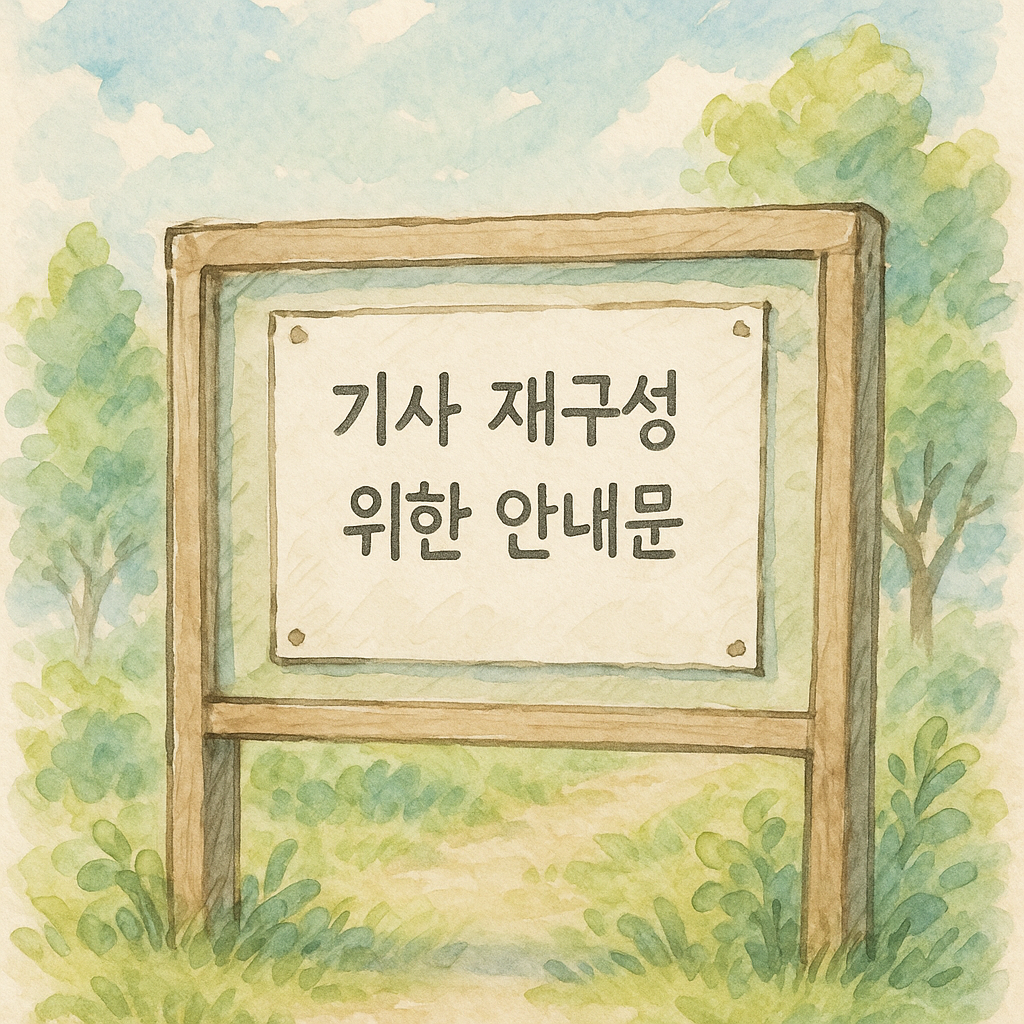 You are currently viewing 기사 재구성을 위한 안내문