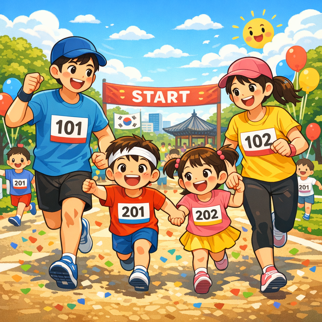 엄마 아빠와 달리는 신나는 키즈마라톤 도전하세요